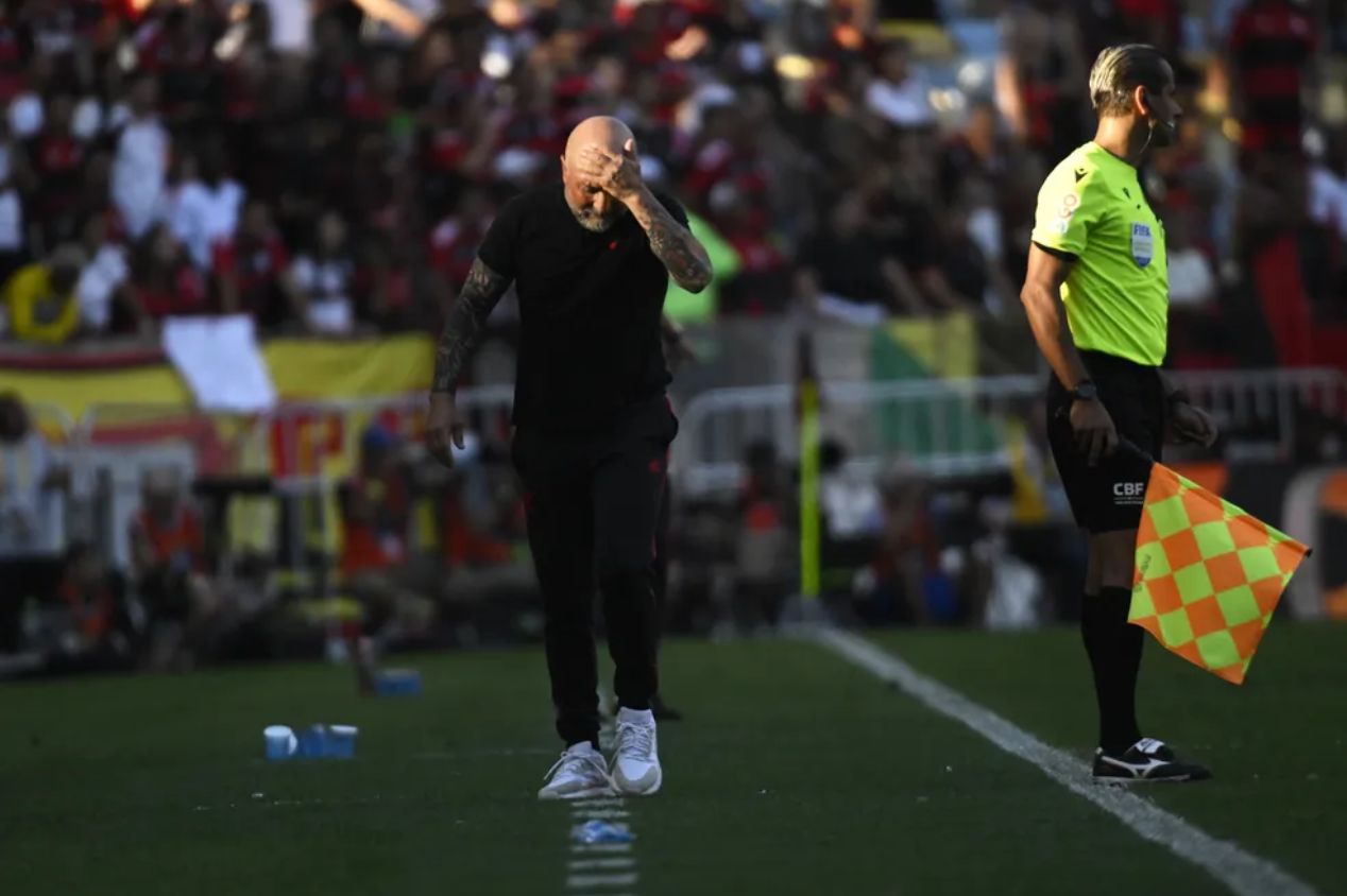 Jorge Sampaoli em ação pelo Flamengo