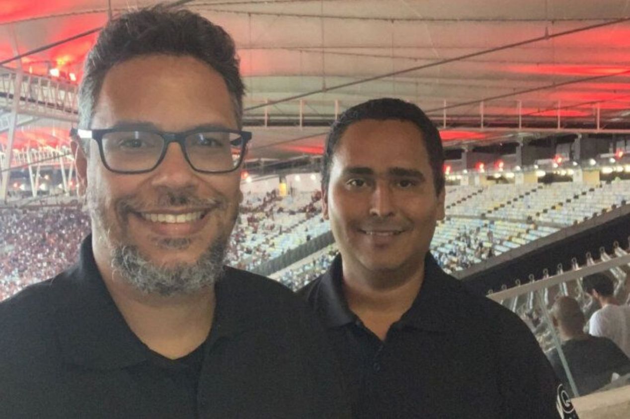 Wilson Pimentel e Cassiano Carvalho em ação pela Rádio Manchete